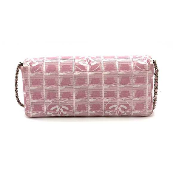 Chanel Bag Mark Horizontal Shoulder Long Nylon Coco Pink - Picture 1 of 10